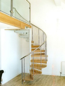 Stainless Steel and Wire Staircase   